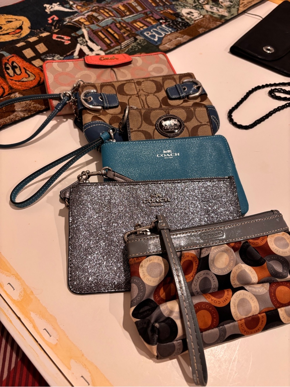 Coach bundle 4 wristlets, 1 key fob Signature Styles